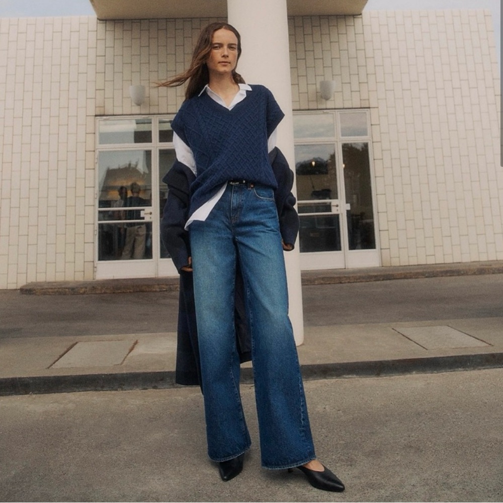 Madewell Blue Flare Wide Leg Jeans